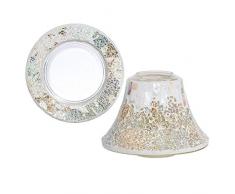 YANKEE CANDLE Gold/Pearl Crackle Lampenschirm & Teller, Glas, Mehrfarbig, Groß