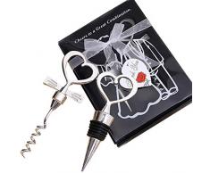 Weinverschlüsse Flaschenöffner Set mit Geschenkbox, Fiyo Geschenkideen Edelstahl Lebensmittelqualität Flaschenverschlüsse Wein Stopfen Korkenzieher Corkscrew für Weinsammlung Rotwein Champagner Bier