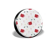 Beth-D Reifenabdeckung Weihnachtsbecher Muster Universal Spare Reifenabdeckung Radschutzabdeckung Lustig 14-17inch