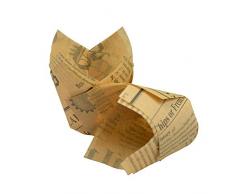 Lezed Cupcake Förmchen Backförmchen Zeitung Cupcake Wrappers Papier Kuchen Cup Cupcake Liner Backbecher Papier Papierförmchen in Tulpenform Muffin Baking Cup für Party Hochzeit Weihnachten, 50 Stück