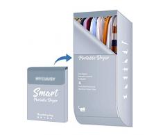 THS@ Wand-Wäschetrockner, Elektrischer Wäschetrockner 1000W, Faltbarer, Tragbarer Wäschetrockner, Schnelles und Effizientes Trocknen, Leiser Betrieb, Blaugrau 05