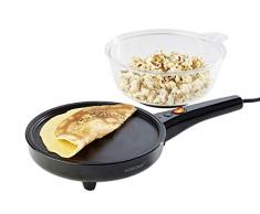 Korona 41050 Popcorn und Crêpes Maker - Kombi Gerät zur Nutzung als Popcornmaschine mit Deckel oder als Crêpes Pfanne