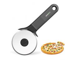 Luxear Pizzaschneider Profi Pizzaroller Pizzarad Pizzaradschneider- Pizza Cutter aus Hochwertiger 304 Edelstahl Räder und Silikon Griff inklusive Klingenschutz
