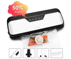 VPCOK Vakuumiergerät 5 in1 Vakuumierer& Folienschweißgerät für Sous Vide Vakumierergerät Vacuumiergeraet Lebensmittel Bleiben 32cm lange inkl. 10 Profi-Folienbeutel und 6 Zubehör (Mehrweg)