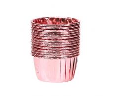 Asudaro Kuchenbecher 50 Stück Papierbackbecher Muffinbecher Liner Ölfeste Kuchenbecher Einweg-Kuchen-Schalen für Urlaubspartys Hausmannskost Cupcake Wrapper Backförmchen Backzubehör Roségold