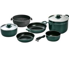 Beaver Brand Topfset Selva grün 10-TLG. Antihaftbeschichtung 1 Topf 2 Pfannen 2 Kasserollen 2 Deckel
