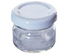 20er Set Sturzgläser Mini Gläser | Füllmenge 30 ml | Deckelfarbe Weiß | To 43 Rundgläser Marmeladengläser Einweckgläser Honig Gläser Einmachgläser Portionsgläser Probiergläser, Imker
