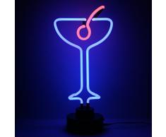 Icon Neon Martini-Glas mit Oliven echte Neon-Beleuchtung, mehrfarbig