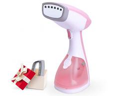 MLMLANT Dampfbürste Dampfglätter Dampfbügeleisen 1500W Garment Steamer mit 250 ml Wassertank in 30s Schnelle Erwärmung für Alltag und Reise (Rosa)