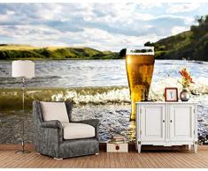 WGBHQ Landschaft, Blauer Himmel, Weißweinglas Vlies Wand Tapete Wohnzimmer Schlafzimmer Büro Flur Dekoration Wandbilder Moderne Wanddeko (B)350×(H)256cm