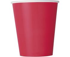 Unique Party Pappbecher,rot, 270 ml,14er Packung