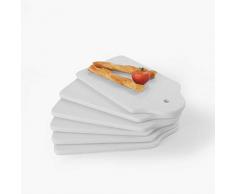 Holst Porzellan FB 024 FA1 6er Set Porzellan-Frühstücksbrett 24 x 14 cm