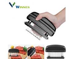 Winnes Fleisch Tenderizer, Fleischzartmacher Grill Marinieren 48 Edelstahlklingen BPA-Frei KN325 Schwarz