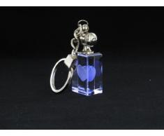 2 Stück VIP-LASER 3D Glas Kristall LED Schlüsselanhänger Partneranhänger Herz mit Text Ich Liebe Dich und Deinem Namen!