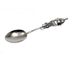 Bagatela.de Löffel Patengeschenk Taufe Kinder mit Geburtsuhr 925 Sterling Silber Taufschmuck