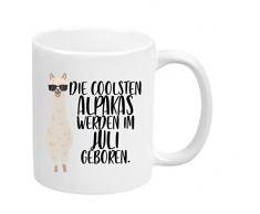 TassenTicker - Die coolsten Alpakas werden im Juli geboren -Geburtstags Tasse - hochwertige Qualität - Geschenke - Alpaka - Weiss (Juli)