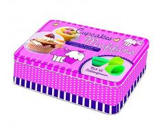 Cupcakes & Muffins: Deko-Box aus Metall mit 50 farbigen Rezeptkarten, 1 Übersichtskarte inklusive Tipps und 12 Silikonbackförmchen: 50 köstliche Rezepte auf praktischen Karten