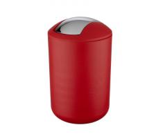 WENKO 21217100 Schwingdeckeleimer Brasil Rot L - absolut bruchsicher, Fassungsvermögen 6.5 L, Thermoplastischer Kunststoff (TPE), 19.5 x 31 x 19.5 cm