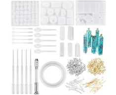 Anpro 165Stk Schmuck Gießformen Set, Resin Anhänger Basteln Gießform für Harz, Silikonform für Dekoration Crafting, Harz Epoxy, Schmuck Formen Machen