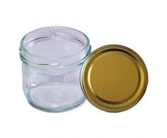 HAUSWIRT 30 Stück X 120ml Einmachgläser • Einkochgläser mit Schraubdeckel to 66 mm Gold • 15, 30, 45 • Große Auswahl Verschiedene Größen und Farben