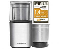 ROMMELSBACHER Gewürz und Kaffee Mühle EGK 200 - 2 Edelstahlbehälter mit Schlagmesser & Spezialmesser, Füllmenge 70 g, Mahlgrad über Mahldauer wählbar, auch für Pesto, Gewürze, Nüsse, Zucker, 200 Watt