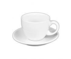 Holst Porzellan PA 151 O FA3 Kaffee/Cappuccino-Set Palermo 0,20 l mit UTA 115, weiß, 14 x 14 x 7.5 cm, 2 Einheiten