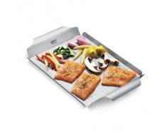 Weber 6435 Deluxe Grillpfanne 30 x 44,2 x 3,6cm , Edelstahl, Gemüsekorb
