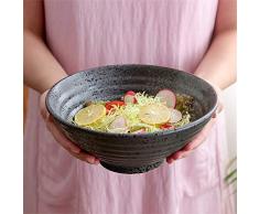 WJSW Keramik Große Suppe Ramen Nudeln Obstsalat Pasta Küche Schüssel Mikrowellengeeignet Kreative Eimer Gewinde Mischen Servieren Kochschüsseln Sets (größe: 9 Zoll)
