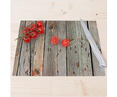 Wandkings Glasschneidebrett „Dunkles, rustikales Holz“ - Glasschneideplatte, Schneidebrett aus Glas, Frühstücksbrettchen