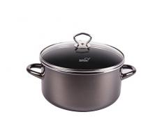 Kochstar 221687 Fleischtopf Primus, Allherdgeschirr für Elektro-, Gas-, Glaskeramik- und Induktions-Kochfelder, mit Glasdeckel, 6.30 Liter, 24 cm ø