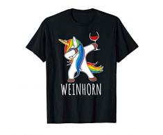 Dabbing Einhorn Wein TShirt Weinglas Rotwein Weinhorn Shirt