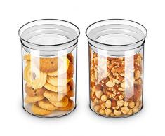 ZENS Vorratsgläser Vorratsglas Set, Borosilikatglas Vorratsdose of 2er mit Luftdichtem Deckel, 800ml Breiter Mund Vorratsdosen Glas Keksdose für Keks or Süßigkeiten