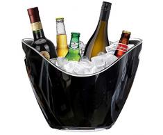 YOBANSA 8L Eimer Champagner Eimer,Eis Eimer, Acryl große Eiskübel, Küchenobst und Gemüse Vorratsbehälter Behälter(Black)