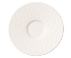 Villeroy & Boch Caffè Club Floral Touch Mokka-/Espresso-Untertasse, 12 cm, Premium Porzellan, Weiß