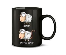 Golebros Schaf Ratten Schaf 5954 Wortspiel Zweideutig Fun Tasse Spruch Lustig Weihnachten Frau Geschenk Geburtstag Büro Arbeit Becher Kaffeetasse Schwarz