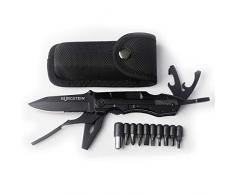 Burgstein® Multi-Tool Messer – Vielseitiges Klappmesser inkl. Zange, Bit-Set & Tasche, Outdoor Taschenmesser mit rostfreier Edelstahlklinge & Werkzeug, Multifunktions-Messer