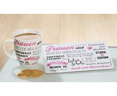 1x Jumbo-Tasse Frauen sind kompliziert aber glücklich 400 ml, Geschenk, Woman, Geschirr, Küche