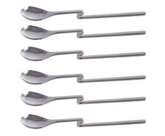 SIDCO Longdrinklöffel Latte Macchiato 6 Stück Eislöffel Joghurtlöffel Löffel mit Knick