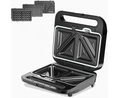 monzana 3in1 Sandwichmaker MZ7030 Sandwichtoaster Panini Maker 3 Wechselplatten Antihaftbeschichtung Waffeleisen Kontaktgrill