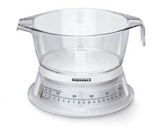 Soehnle Analoge Küchenwaage Vario, aus Kunststoff mit abnehmbarer Wiegeschale, Haushaltswaage mit zwei Messkalen, Küchenwaage analog mit 500g Tragkraft
