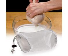 Brau Beutel Wiederverwendbar XL Feine Netz Beutel Filter Tasche Mit Kordelzug Passiermaschinen Brau IN Tasche Für Haushalt Früchte Grape - 2 Teile, 19x28cm