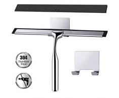 Senders Duschabzieher, Edelstahl Fensterabzieher Duschwischer mit austauschbarem Wischblatt Ohne Bohren Badezimmerwischer für Badezimmer, Spiegel, Autoscheiben, Glas-Reinigung, Fliesen