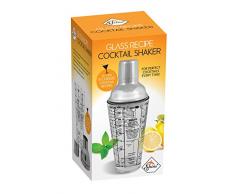 Shine 400ml Rezept Cocktail Shaker Glas, Edelstahl Halsband, Kappe Bar Mixer