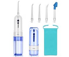 Munddusche Elektrische USB Wasser Flosser 4 Modi 5 Düsen IPX7 Wiederaufladbarer Zahnreiniger 200 ml Oral Irrigator kabellos testsieger zum Reisen für Massage des Zahnfleisches von ELEHOT