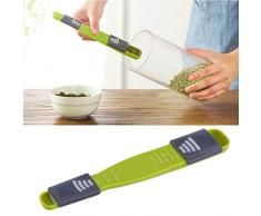 Messlöffel Set, 8 in 1 Verstellbarer meßlöffel Messbecher Kunststoff Pulverlöffel Proteinlöffel Dosierlöffel, Gravierte Maße für Kochen, Toller Küchenhelfer Double End Metrische Backen Werkzeug