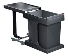 HAILO Abfallsorter SOLO 20 - slate-grey - ab 30 cm Schrankbreite/Abfalleimer/Abfallsammler/Mülleimer