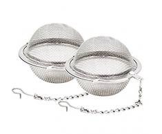 Da.Wa Tee Sieb Teesieb für Kräuter- und losen Tee | Edelstahl sehr feines Mesh Balls(4.5cm,Set of 2)