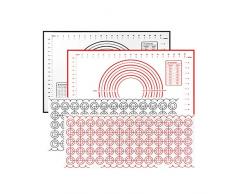 Silikon-Backmatte mit Maßen, antihaftbeschichtet, zum Backen von Keksen, Muffins, Gebäck Schwarz (40 x 60 cm)