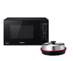 Panasonic NN-GD35HBGTG Mikrowelle mit Grill (1000 W, Dampfgarer, Steamer, Kombimikrowelle, Pizza-Pfanne, 23 Liter) schwarz