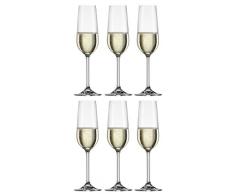 Bohemia Cristal 093 006 113 Sektgläser ca. 190 ml aus Kristallglas 6er Set Clara
